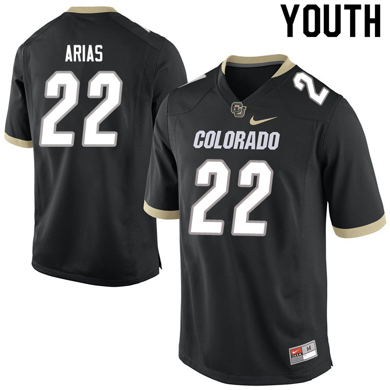Youth #22 Daniel Arias Colorado Buffaloes College Football Jerseys Sale-Black - Click Image to Close